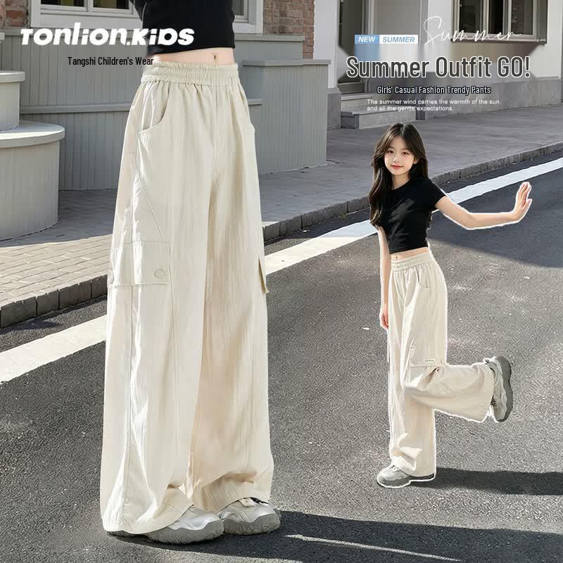 Girls  Summer Wide-Leg Workwear Pants 140