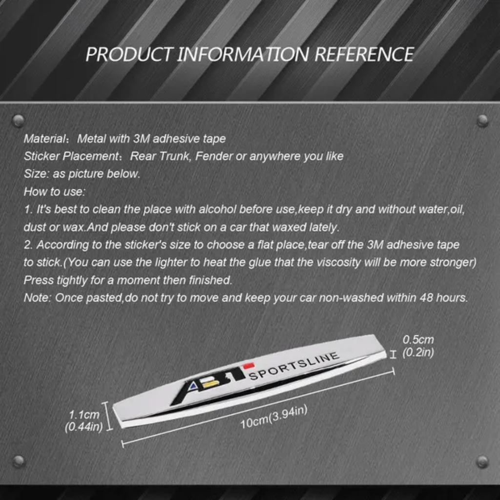ABT SPORTSLINE Car Sticker Side Emblem Badge Auto Rear Trunk Decoration Decal
