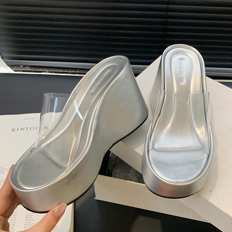Fashion Ladies High Heels Platform 2024 Summer Footwear Heels Slides Women Pumps Wedges Fashion Shoes Sandals Slippers Female Shoes