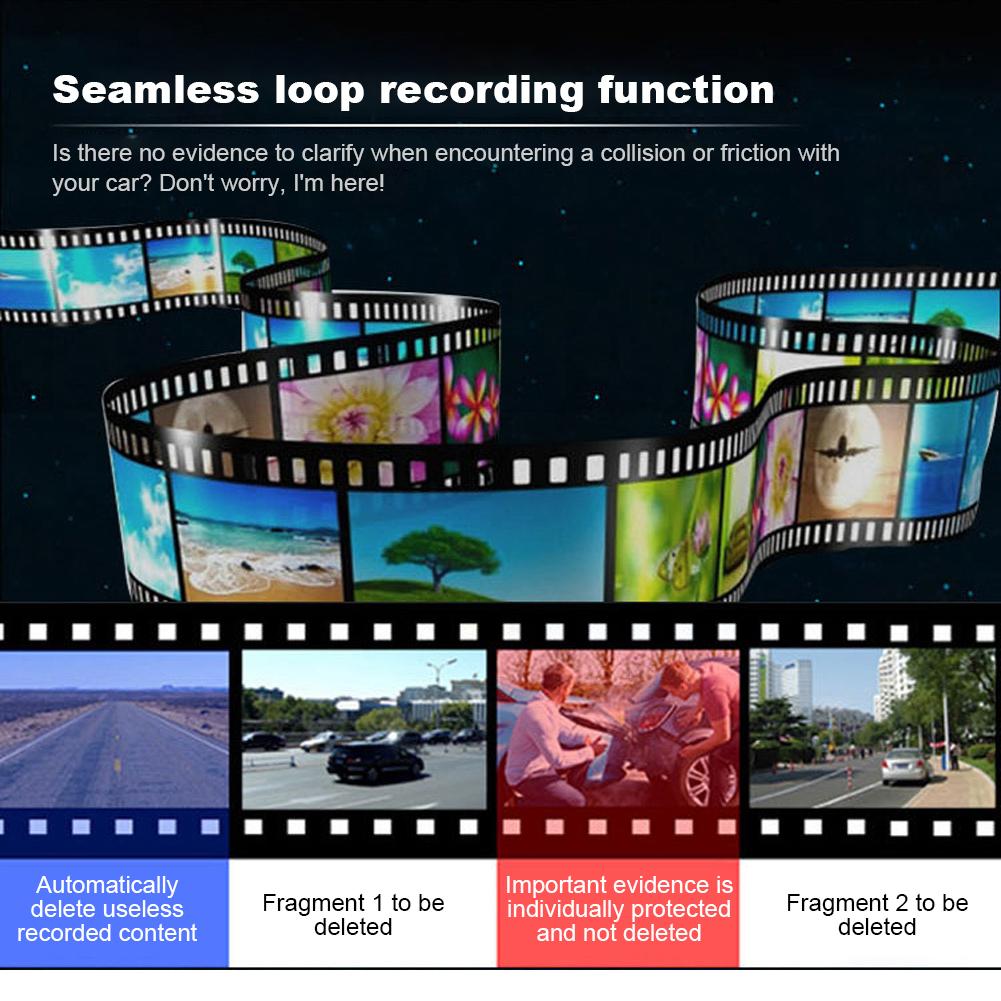 Car DVR Suction Cup HD 1080P Vehicle Video Recorder Night Vision Driver Recorder 2.4 Inch LCD Screen Motion Detection G-Sensor