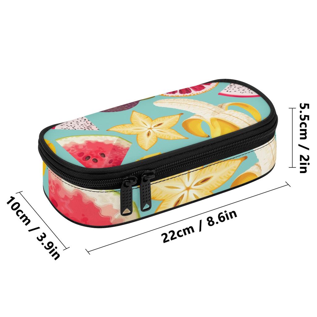 Pencil Pouch Large Capacity 300D Polyester Secure Zipper Closure with Main Compartment Mesh Pocket and Pen Slots for Boys Girls