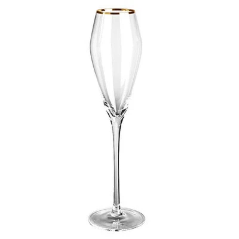 1 PIÈCE Verres Flûtes à Champagne Bordure Or Verres à Cocktail Élégamment Conçus Soufflés à la Main, Sans Plomb, Coupes à Champagne