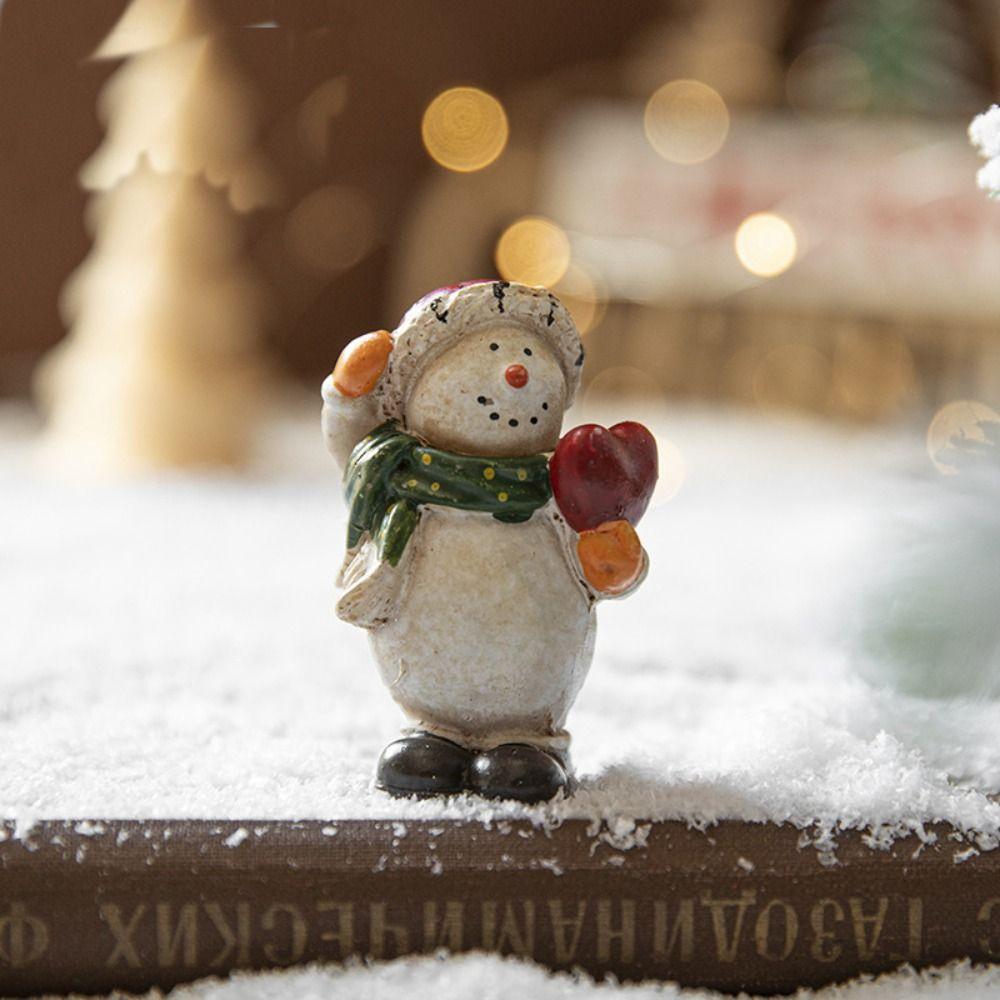 Malovaná stolní ozdoba Kreativní mini sněhulák Hračka Vánoční sněhulák Ozdoba Vánoční dekorace