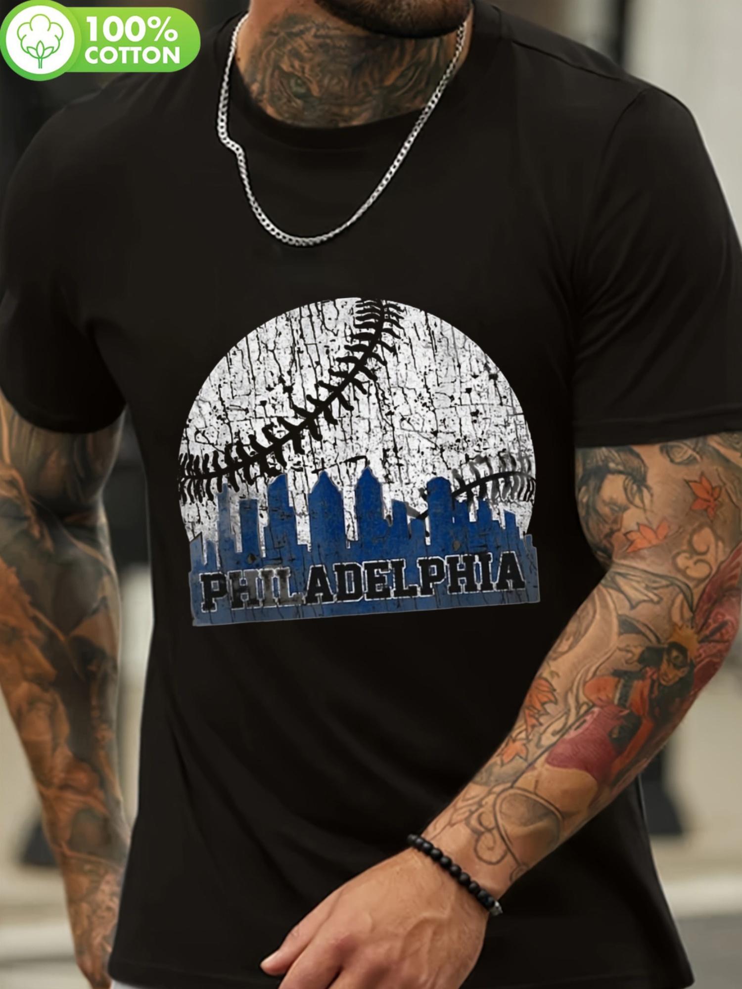 

Vintage Philadelphia Baseball Skyline Retro Philly Cityscape T-shirt - 100% Cotton S
