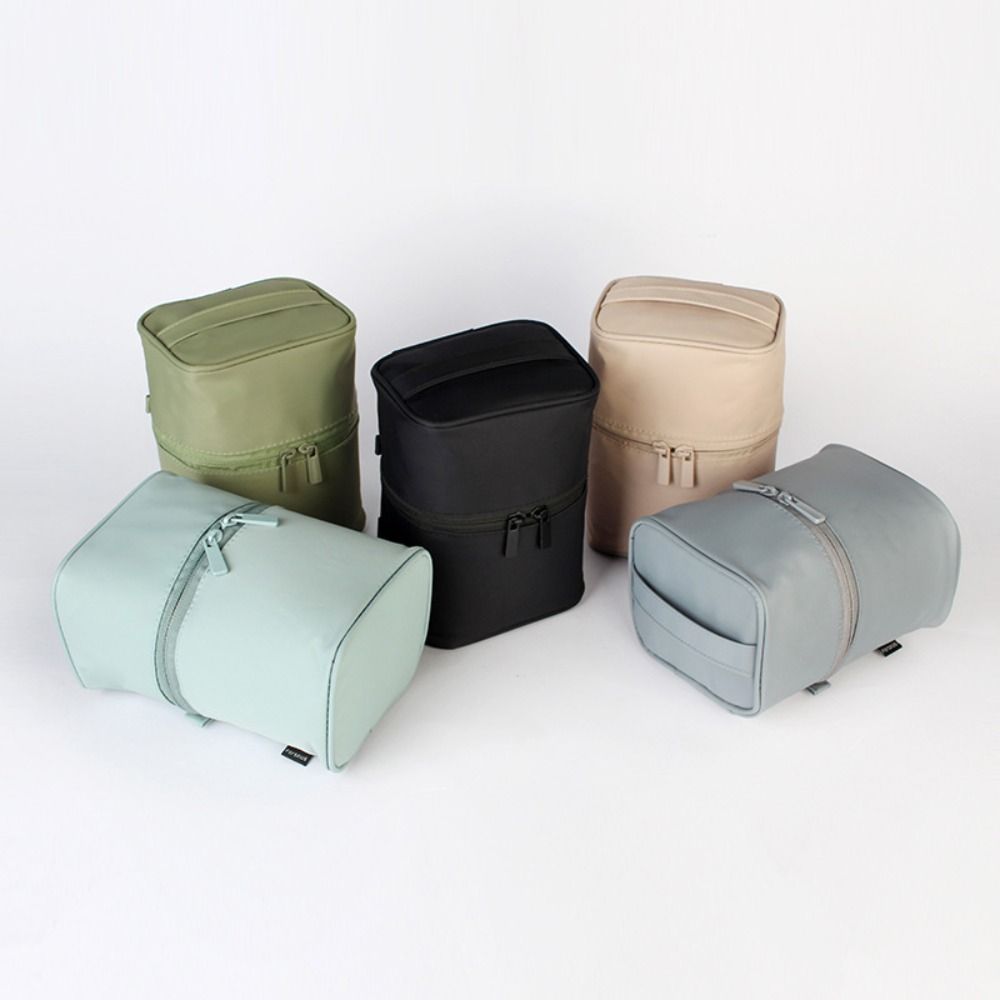 Color With Pouch Women Toiletry Bag Cylinder Cosmetic Bag Travel Organizer Korean Storage Bags
