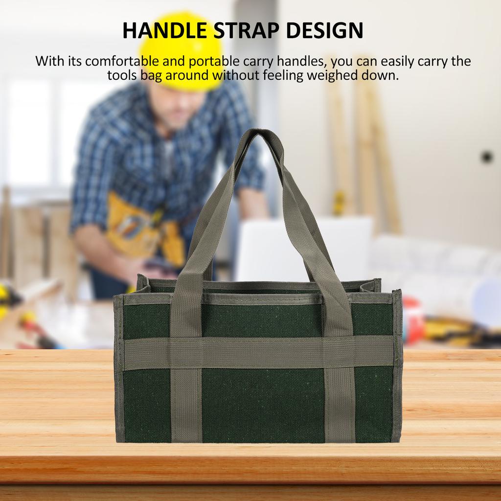 Large Thickened Wear-resistant Maintenance Tool Storage Bag Multifunctional Portable Tool Bag Large Capacity Bag Green 084-1