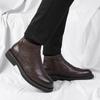 Mode Herrenmode Leder Stiefeletten Herren Britischer Stil Kurze Stiefel High-Top Business Formelle Schuhe Herren Klassische Retro Chelsea Boots