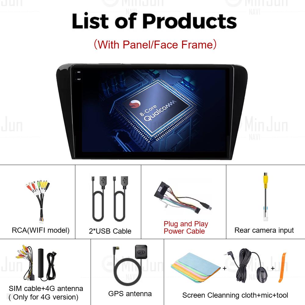 Android 14 Car Multimedia Player For Skoda Octavia 3 2014 2015 2016 2017 2018 2019 Qualcomm Radio Carplay Android Auto 4G+Wifi