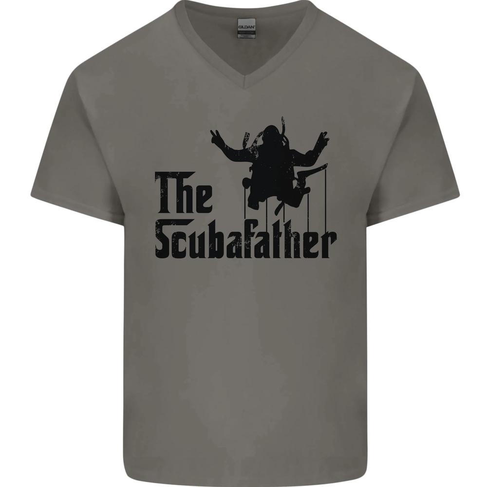 The Scuba Father Day Funny Diver Diving Mens VNeck Cotton T-shirt XXL