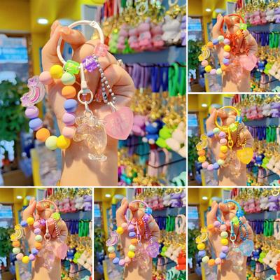 Wrist Strap Phone Chain Beaded Charm for Women Cute Dolphin Animal Keychain Anti-Lost Bracelet Lanyard for Cell Phone Bag Purse