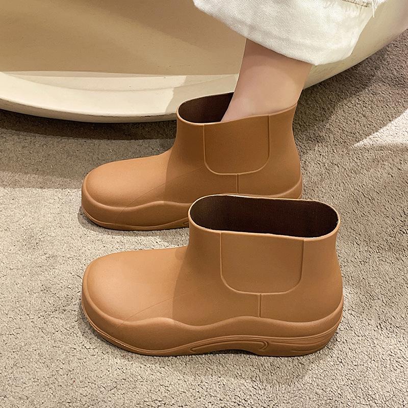 

Japanese rain shoes women s fashion short soft-soled rubber shoes kitchen overshoes adult water shoes women s waterproof and non-slip rain boots 36
