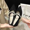 Square heel pointed Mary Jane shoes women's shoes spring 2025 new shallow mouth French pearl word with temperament single shoes