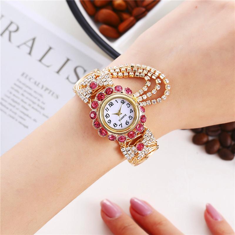 Pffee Luxury Watch Bracelet For Women Diamond Relojes De Pulsera De Cuarzo Ladies Clock Montres Femmes Gift For Girlfriend