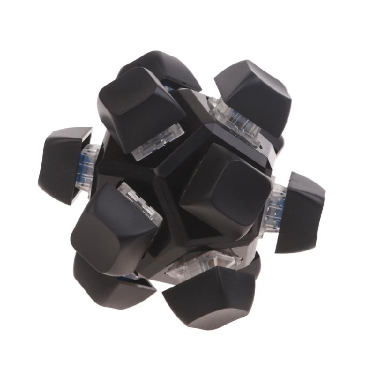 

12 Sided RubiksCubes Switches Tester Decompression Relax Switches Keychain Toy чорний