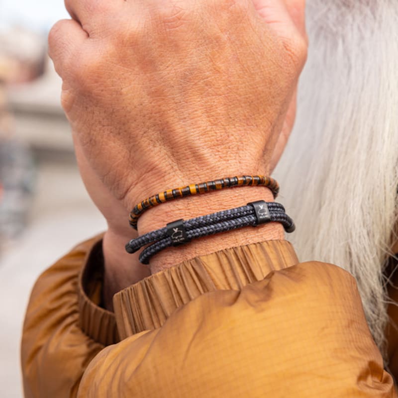 PIG & HEN Brontide 4 Armband - Tigerauge X Schwarz