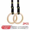 2 Piezas Anillas de Gimnasio para Colgar de Madera Maciza Antideslizantes Anillas de Entrenamiento para Dominadas Aro de Fitness Entrenamiento de Cuerpo Completo