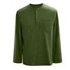 Men's Solid Color Distressed Button Collar Long Sleeve Tops Men's Casual Fashion Tops