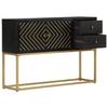 VidaXL Buffet noir et doré 110x30x75 cm bois massif de manguier 353912