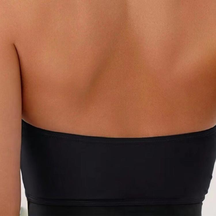 One Pieced Swimsuit for Women Breathable Swimwear Solid Color Contrasting Bathing Suit Beachwear Backless Design