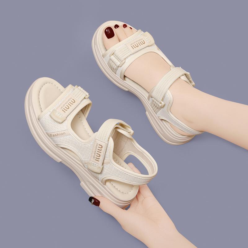 Thick-soled Height-increasing Sandals Women's Summer New Versatile Casual Sports Fashion Velcro for Women To Wear Outside