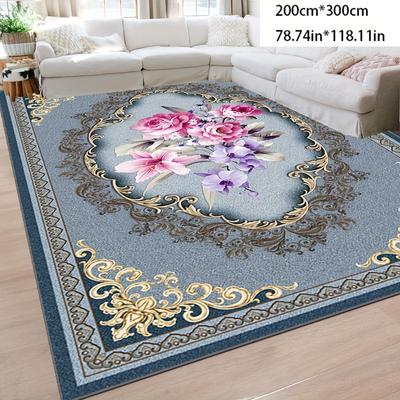 Bedroom Living Room Area Mat Grey Vintage Patterned Mat Suitable Bedroom Dining Room Kitchen Office Living Room Farmhouse Rugs