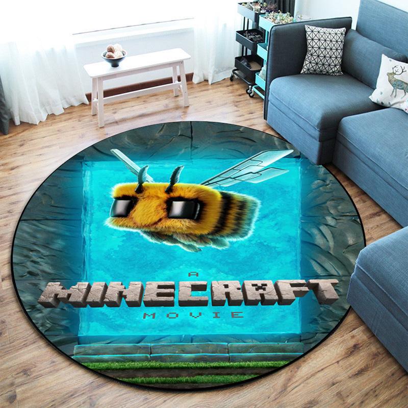 Sandbox Electronic Xbox Games Minecraft Circular Carpet Household Goods Decoration Anti Slip Home Table and Chair Mat Aisle Door Mat Carpet D11