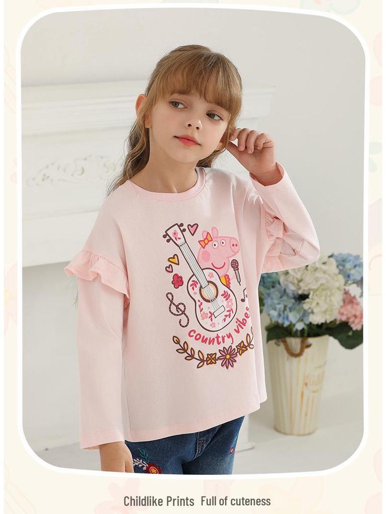 Dívčí tričko s dlouhým rukávem Peppa Pig - Stylový princeznovský design na jaro/podzim