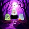 Resin Ghost Ornament Glow-in-the-dark Halloween Figurine, Mini Statue for Micro Luminous Figurine Landscape, Home Office Desk