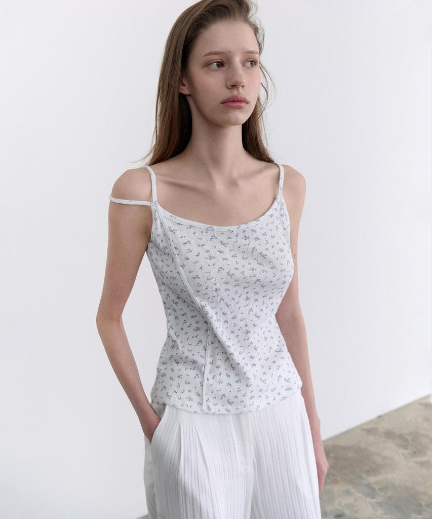 ANDNEEDS Floral Double Strap Sleeveless (White)