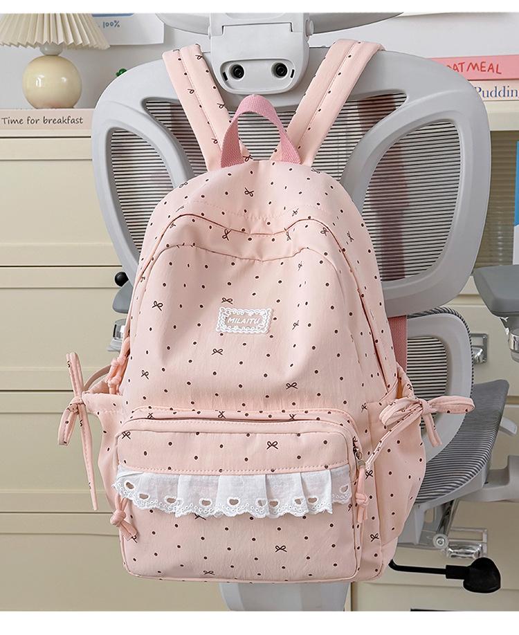 Schoolbag Japanese cute girl lace bow backpack high value student campus schoolbag girls travel small backpack
