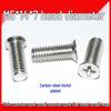 Vernickelte M5 M6 Flachkopf-Senkkopfschrauben mit kleinem Kopf