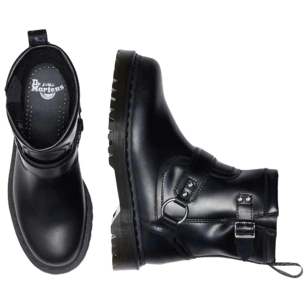 Dr. Martens Anistone Harness Leather Versatile Comfortable Ankle Boots 3.5cm Unisex Ankle Boots Black 42583001
