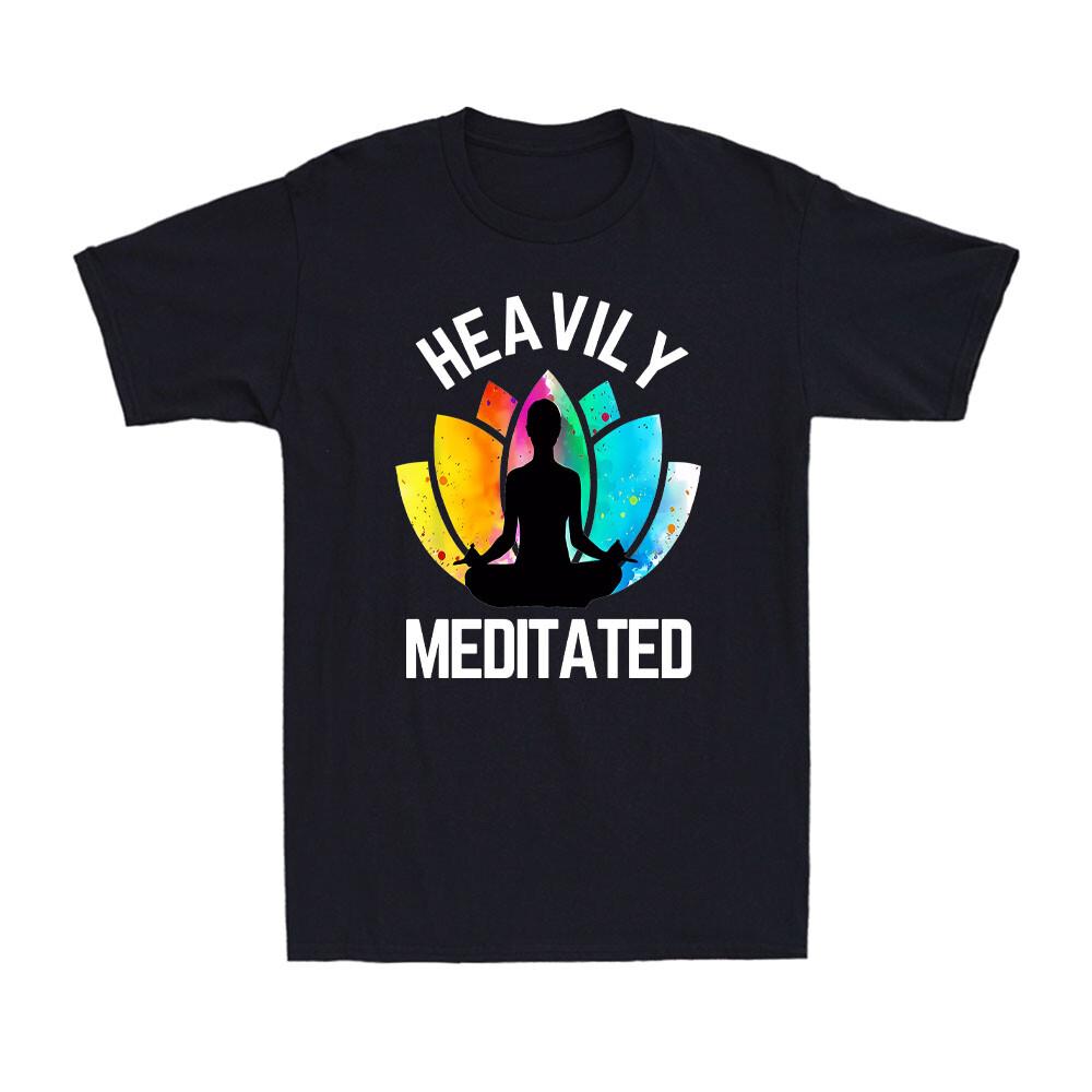 Heavily Meditated - Funny Meditation Inspired & Yoga Gift Men s T-Shirt S