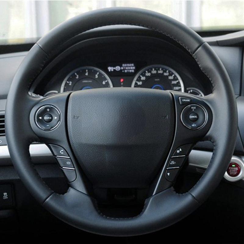 DIY Black Artificial Leather Car Steering Wheel Cover For Honda Accord 9 2013-2017 Crosstour 2013-2015 Odyssey 2013-2015