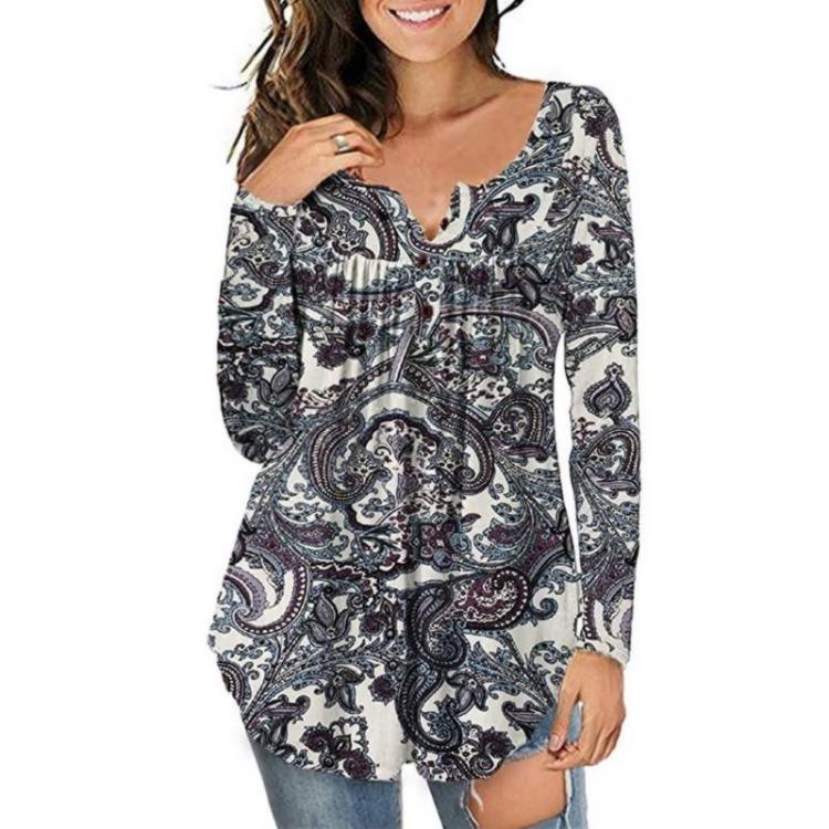 Trendy Large Size Women's Casual Shirt Printed Loose Top Long Sleeved Fashion Spring Autumn New
