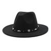 Rivet Accessories Top Hat Men'S And Women'S Wool Hat British Retro Outdoor Big Edge Flat-Brimmed Jazz Hat