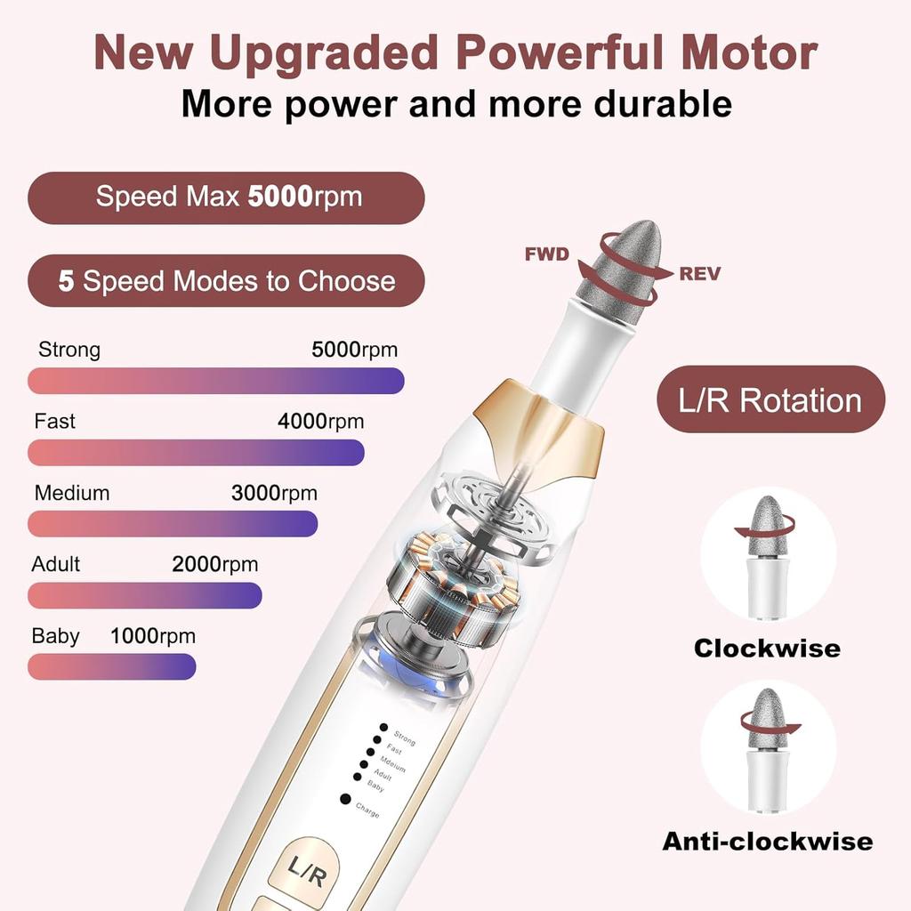 Electric Nail Polisher Drill Bits Professional Nails Grinding Polishing Dead Skin Removal Art Sanding File Pen Manicure Machine