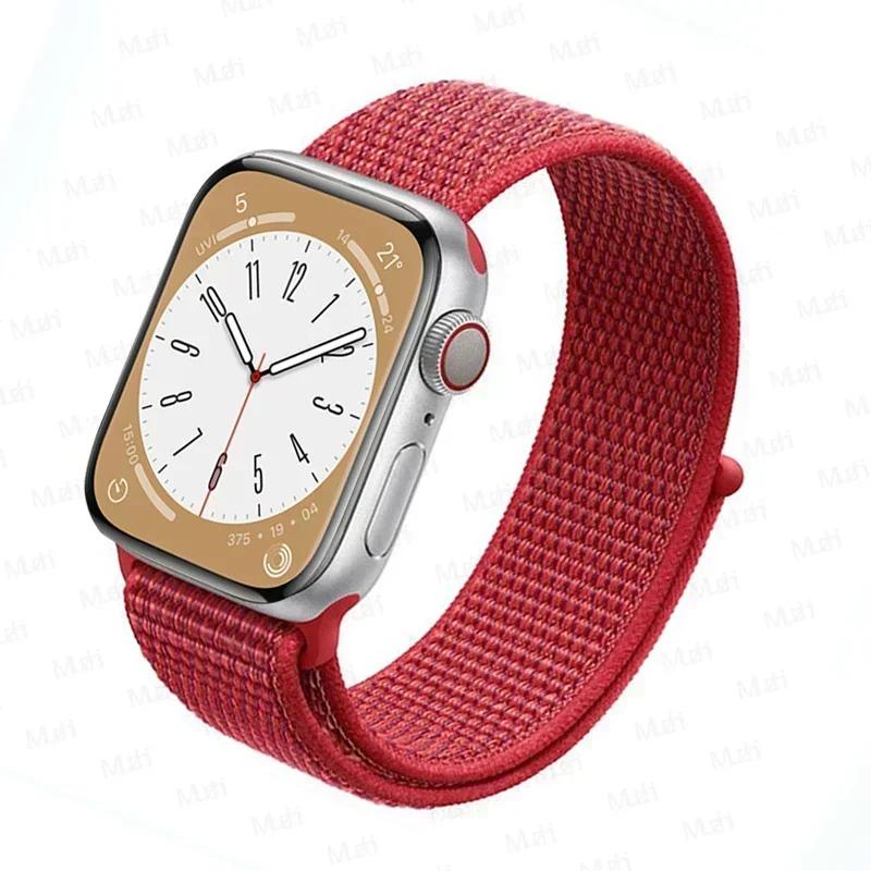 Nylon loop Strap For Apple Watch bands 46mm 44mm 40mm 45mm 41mm 42mm Sport Bracelet iwatch Ultra 2 49mm Series 10 9 8 se 7 6 5 4 Strap