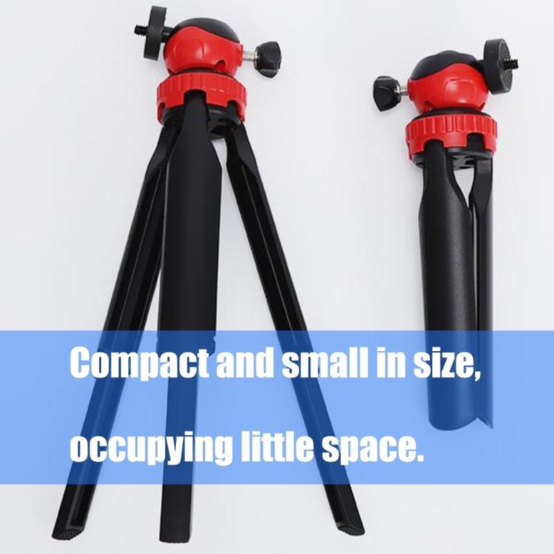 Mini ausziehbarer Schreibtisch-Stativ-Handgriff-Fotografie-Halterständer Flexibler Kugelkopf 1/4-Zoll-Schraubhalterung für Selfie