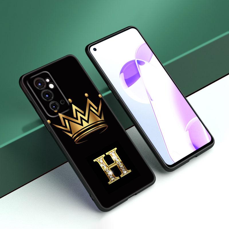 

Черный силиконовый чехол для телефона с золотыми буквами короны для OnePlus 9 10 11 12 ACE 2V Pro 9RT 10T 10R Nord CE 2 3 Lite N10 N20 N30 5G OnePlus ACE 3 5G