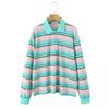 Zbzr New Fall Women's Clothing Fashion Wind Polo Collar Loose Casual Contrast Color Long Sleeves Stripes T-shirt-