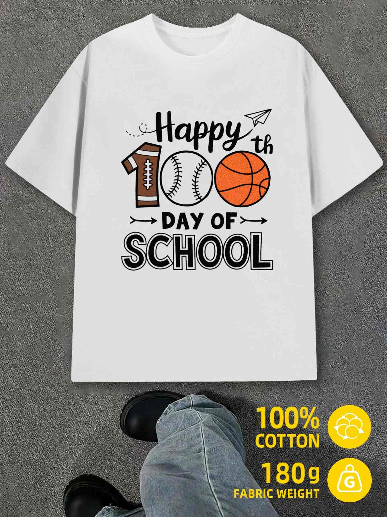 Men s Product Y2K 100th Day School Shirts White S