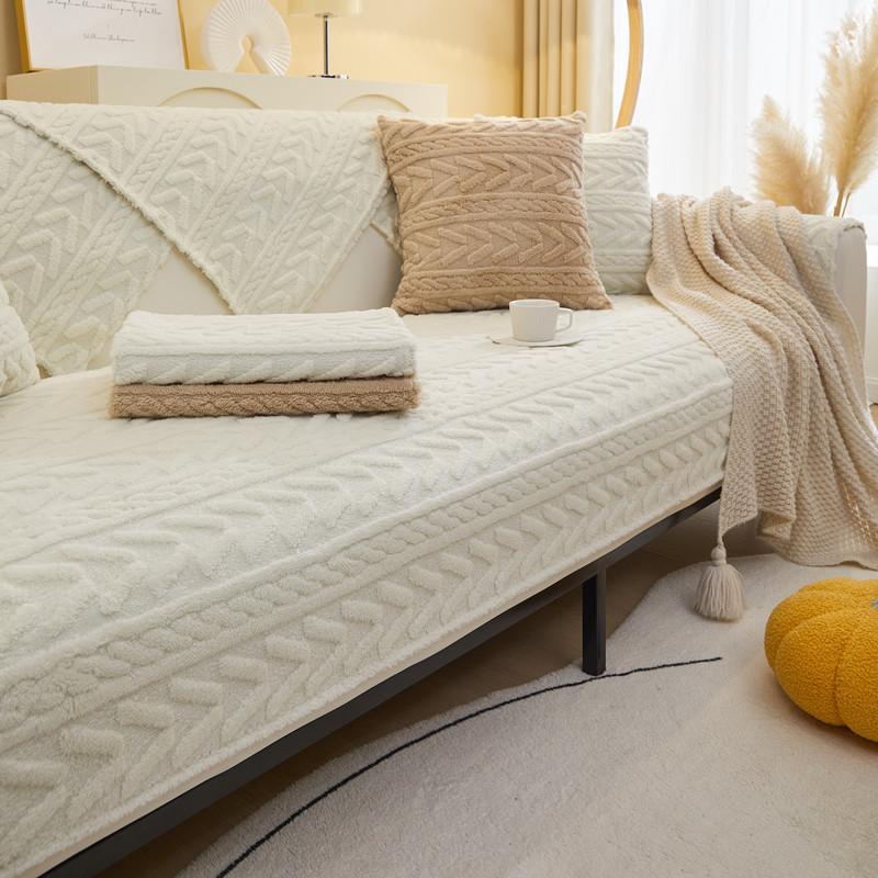 Autumn and Winter Three-Dimensional Jacquard Cotton Velvet Sofa Cushion Modern Simple Non-Slip Sofa Cushion Towel