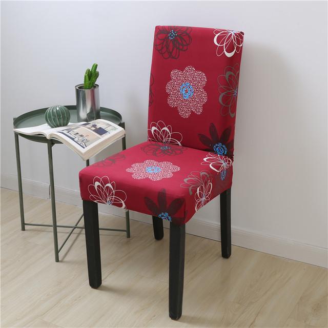 Spandex Chair Covers Printed Dining Room Stretch Seat Cover Chair Protective Case For Restaurant Banquet Kitchen Hotel