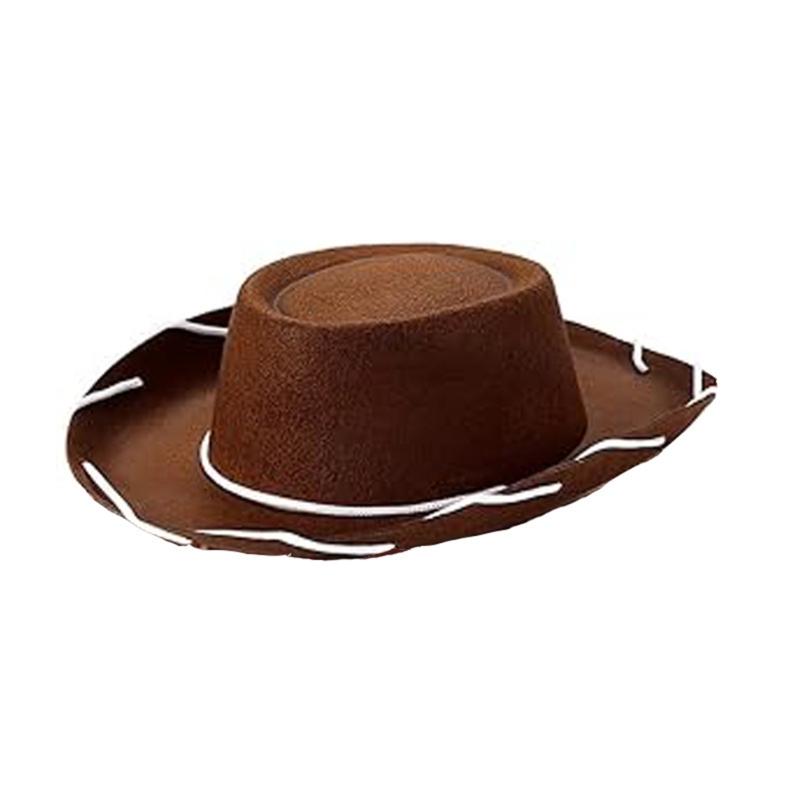 Western Cowboyhüte mit verstellbarem Band Braune Farbe Verstellbare Passform Strapazierfähiges Material für Outdoor-Themenpartys