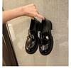 Leather Version! Small Gold Coins Platform Heel Loafers Women's 2025 Autumn New British Lazy Thick Heel Small Leather Shoes