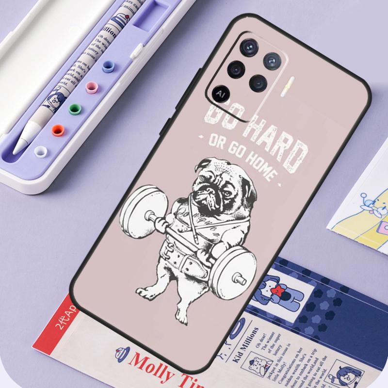 

Funny Pug Lift Gym For Oppo A96 A76 A16 A94 A74 A54 A15 A18 A38 A58 A78 A98 A40 A60 A80 A57 A17 A77 A5 Pro Case OPPO A78 4G