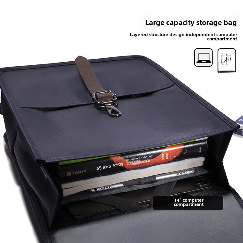 14-Inch Waterproof Oxford Business Backpack – Unisex Korean Style for Commuting