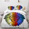 Lion Duvet Cover Set 3D Print Wild Animal Under Sunshine King Queen Size For Teens Kids Bedding Set Polyester Comforter Cover