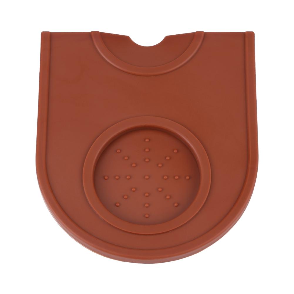 Black Multi function Thicken Anti skid Coffee Tamper Holder Silicone Pad Mat(Black)